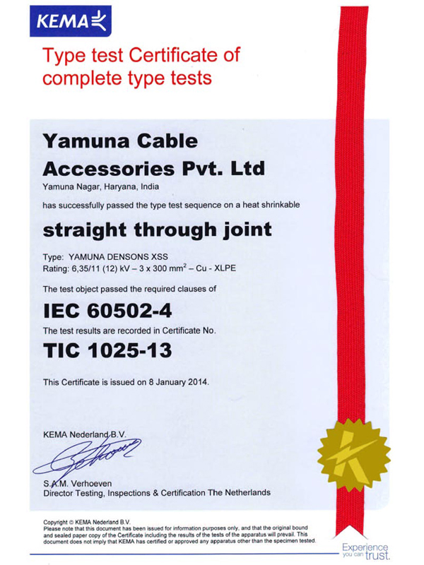 KEMA Type test Certification of complete type tests